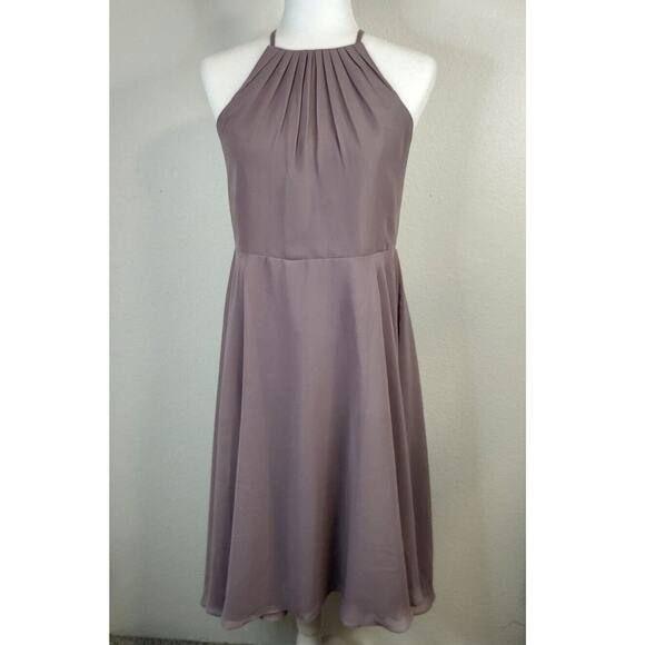 JJs House Other - JJ's House Dusk Halter Neck Chiffon Bridesmaid Knee Length Formal Dress Size 16